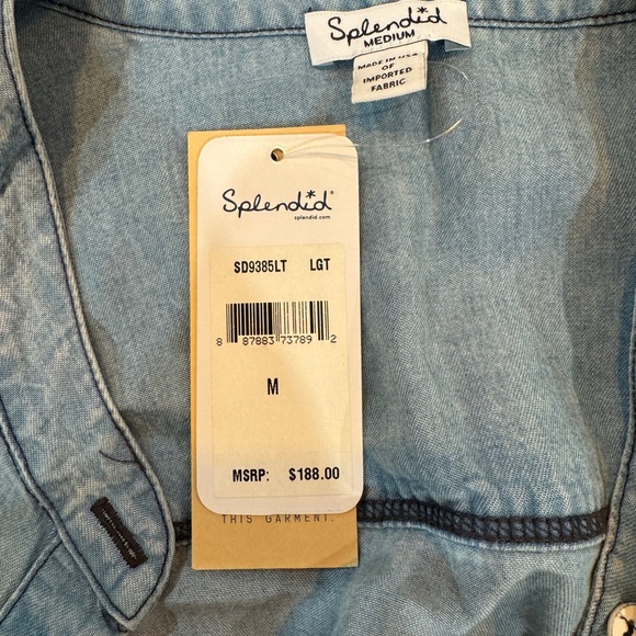 NWT Splendid Chambray Long Sleeve Dress - size M. - Picture 4 of 4
